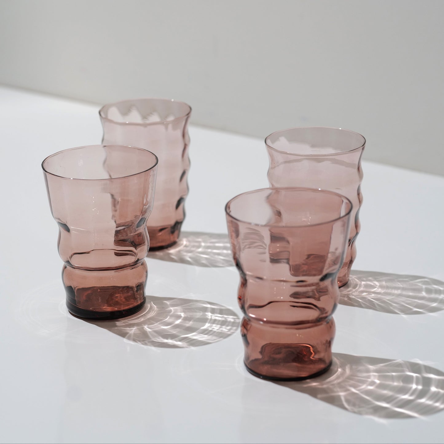 Set of Four Depression Era Handblown Glasses