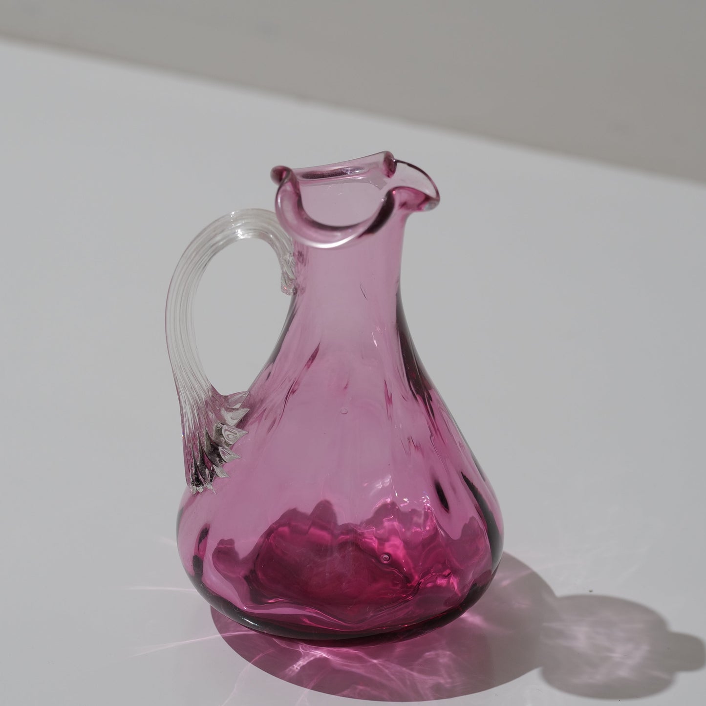 Handblown Cranberry Glass Small Vase or Cruet