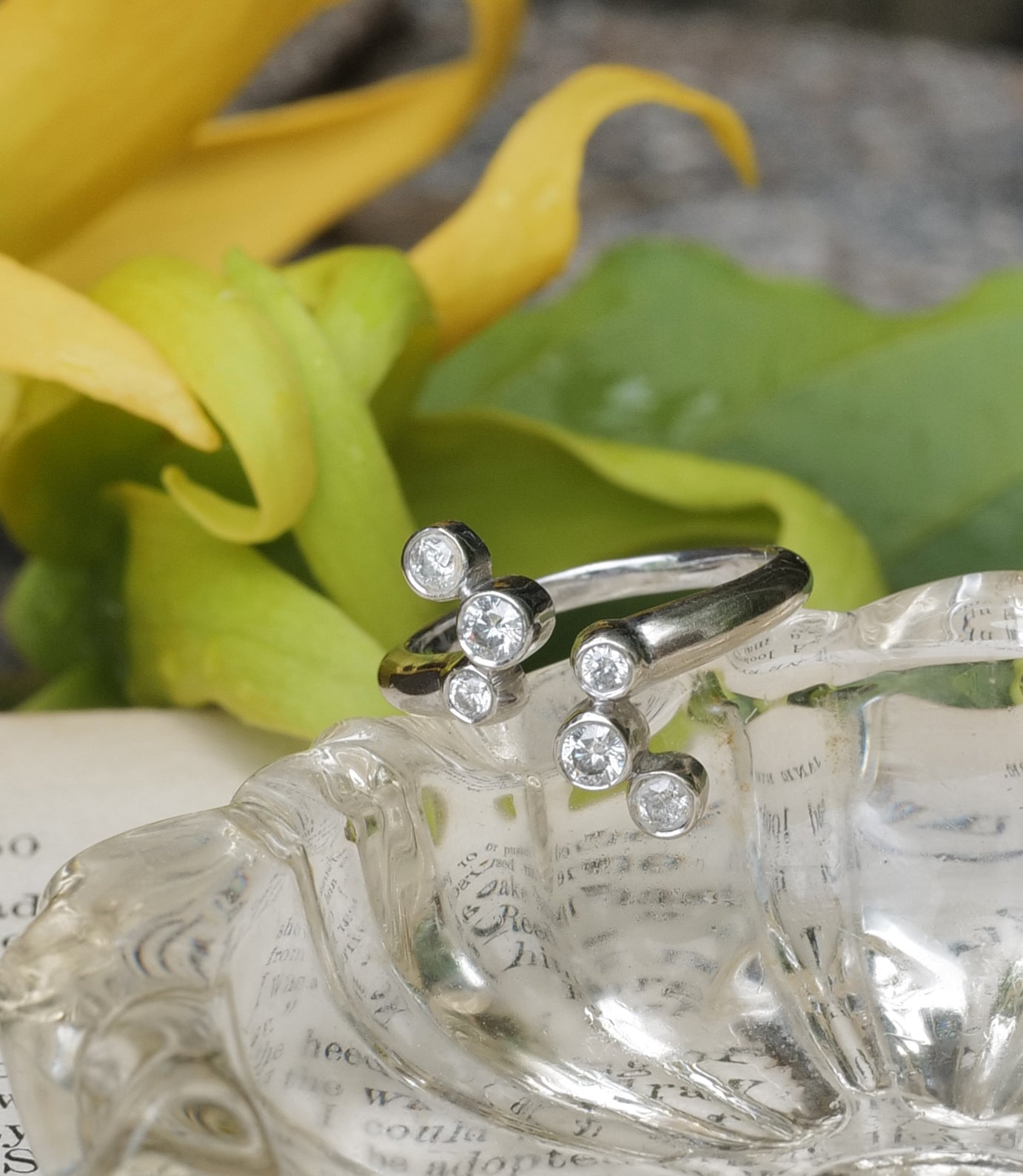 Diamond and 10K White Gold Ring