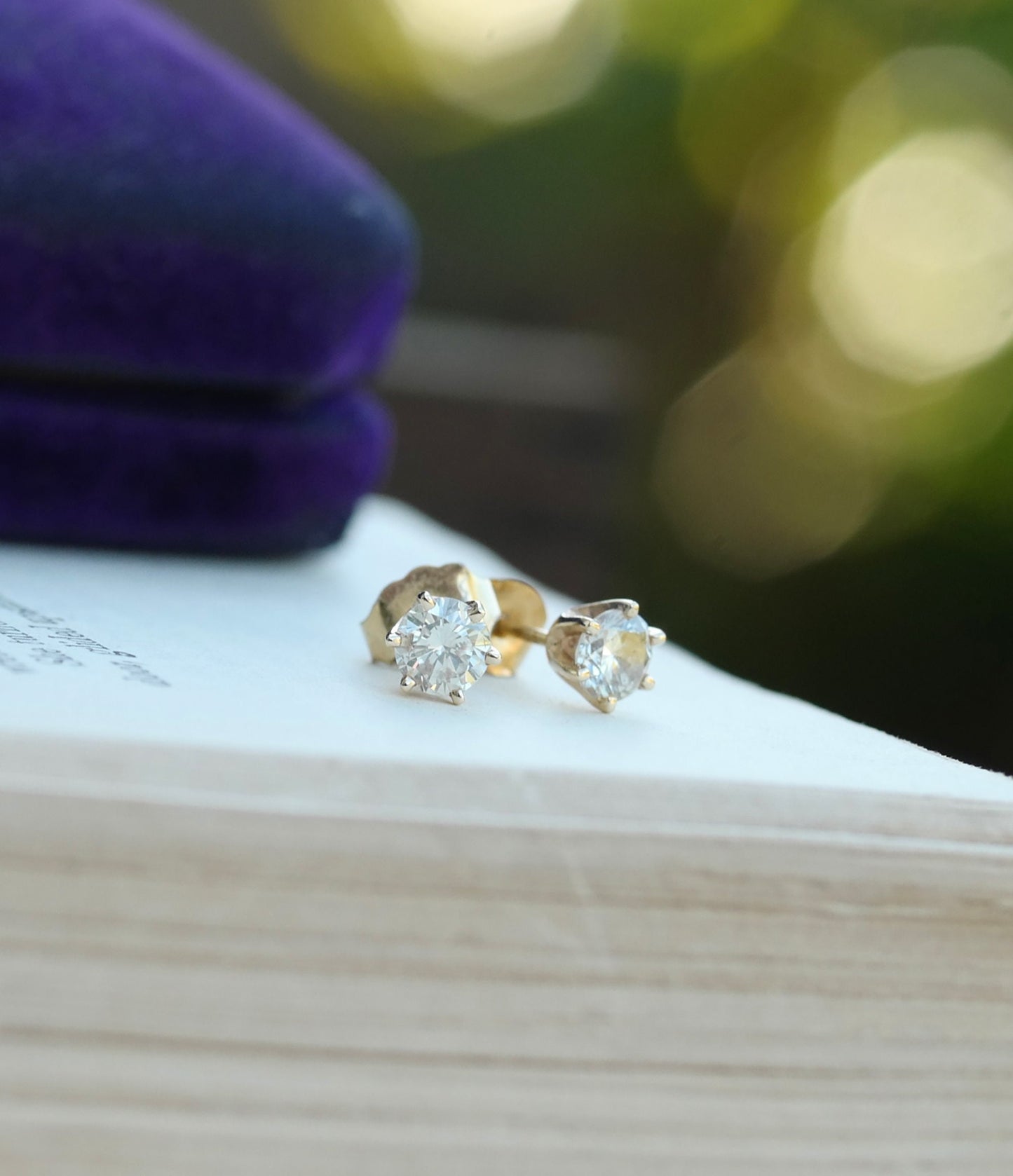 Down to the Studs - .80 TCW Diamond Earrings with Yellow Gold Flower Jacket and Appraisal