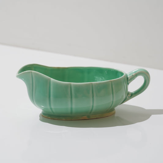 1940s W.S. George Petalware Turquoise Sauce Dish