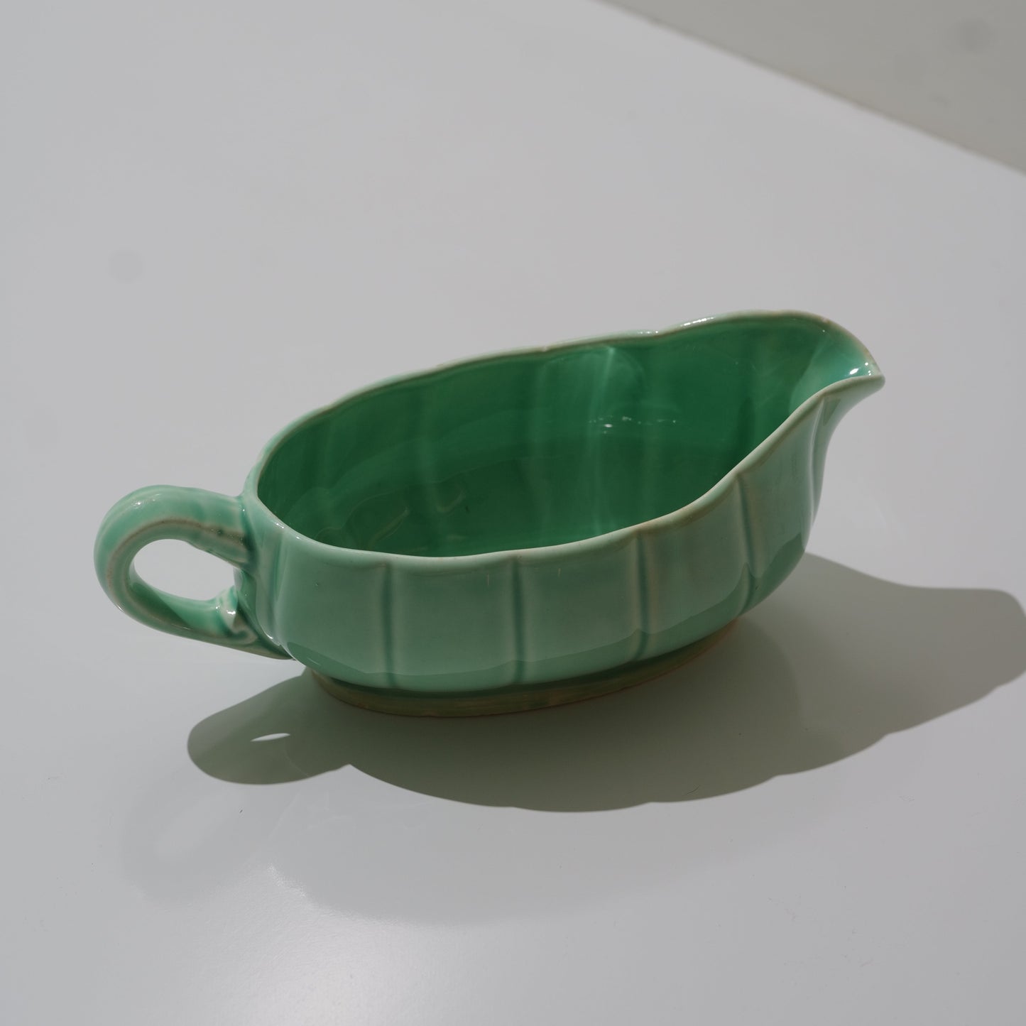 1940s W.S. George Petalware Turquoise Sauce Dish