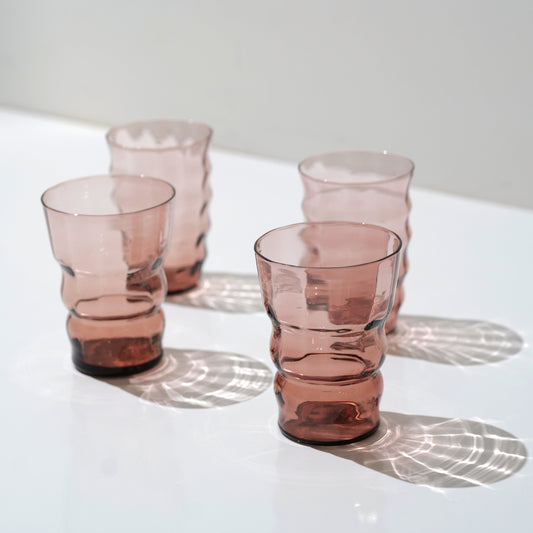 Set of Four Depression Era Handblown Glasses