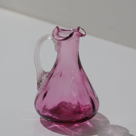 Handblown Cranberry Glass Small Vase or Cruet