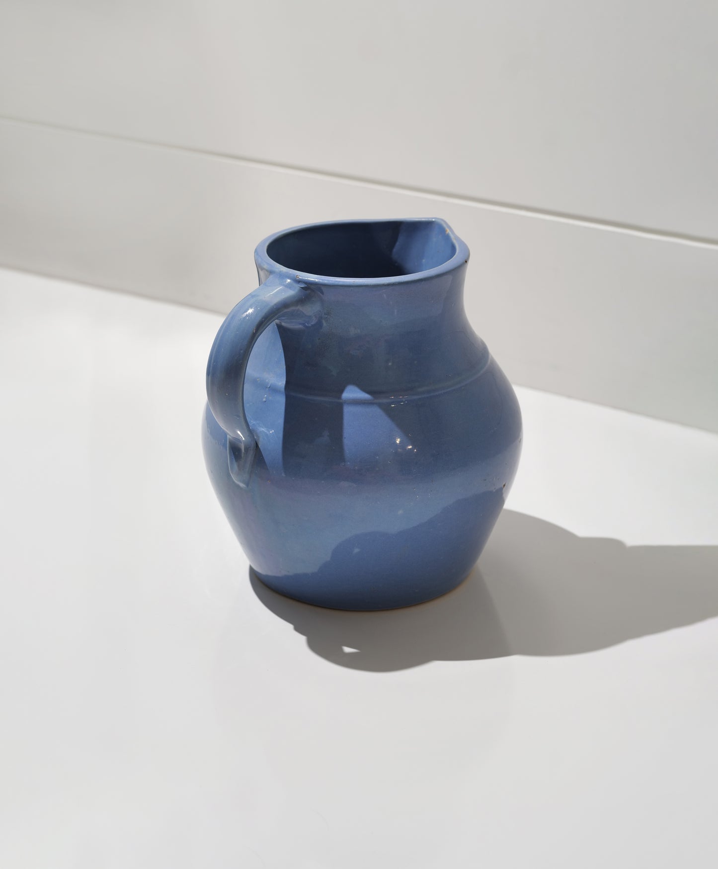 Antique Blue Pitcher for Floral Arrangements or Serving