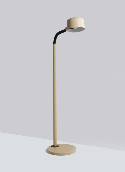 Original Midcentury Modern Gooseneck Floor Lamp Matte Tan Color