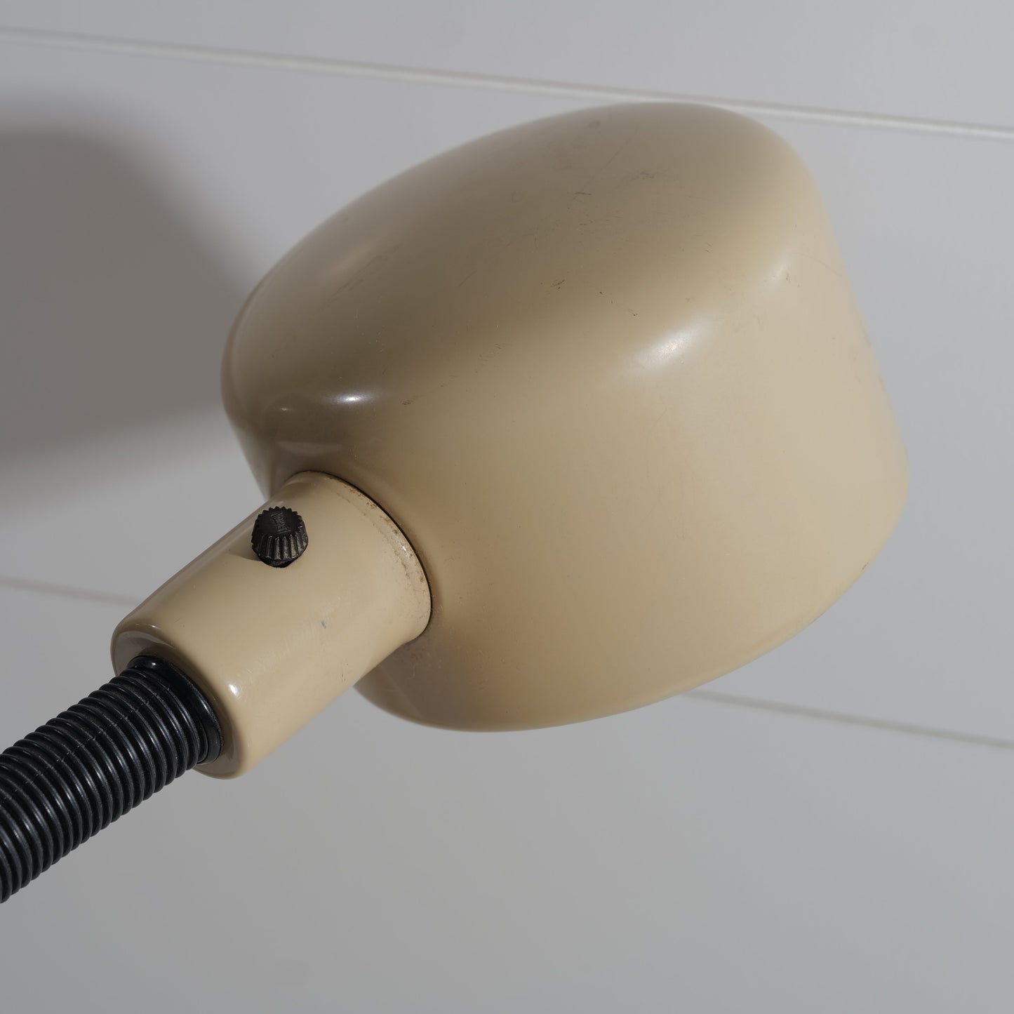 Original Midcentury Modern Gooseneck Floor Lamp Matte Tan Color