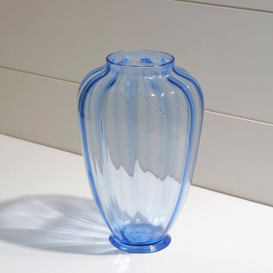 Antique Handblown Blue Murano Art Glass Vase