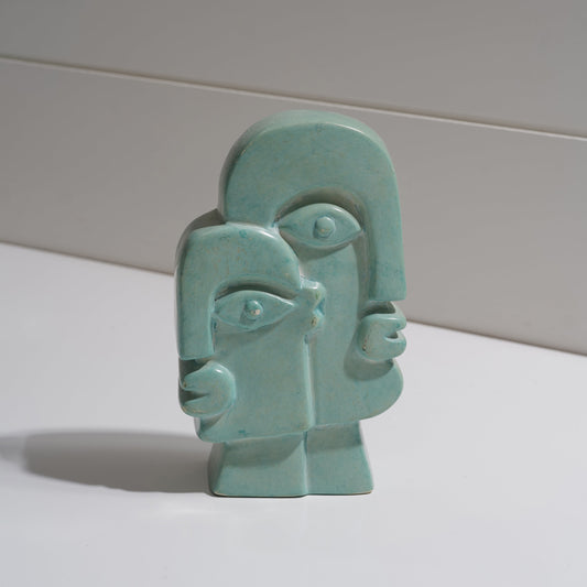 Soapstone Two Faces Sculpture