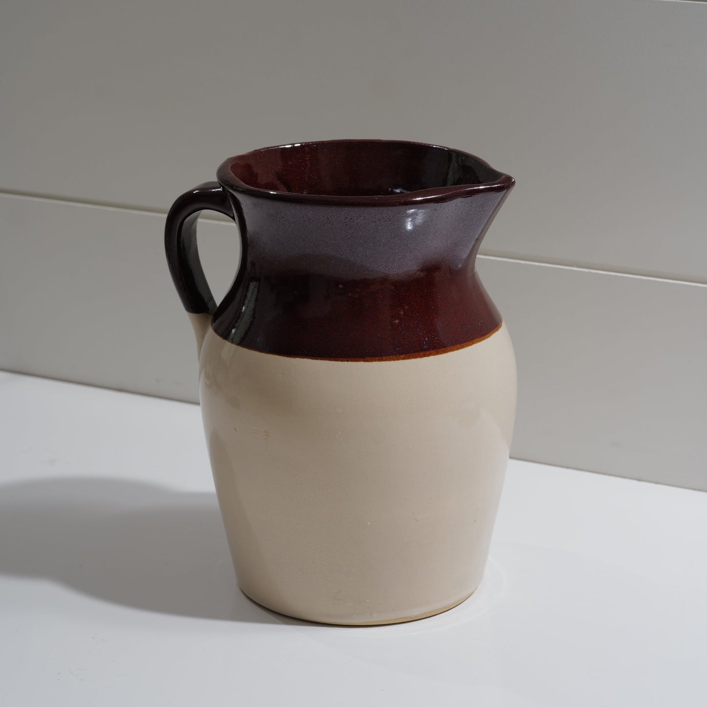 Vintage R.R.P. Co. Stoneware Pottery Pitcher