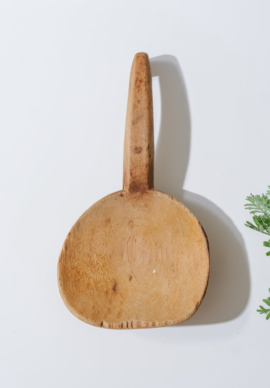 Primitive Hand Carved Wood Butter Spoon