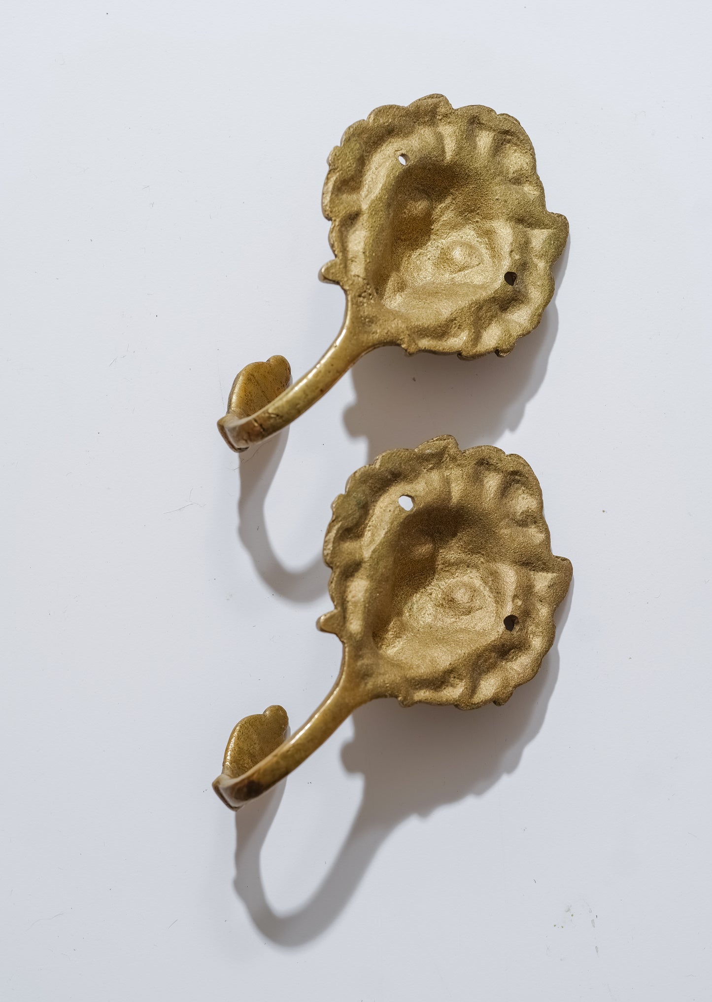 Pair of Vintage Brass Lion's Head Hooks