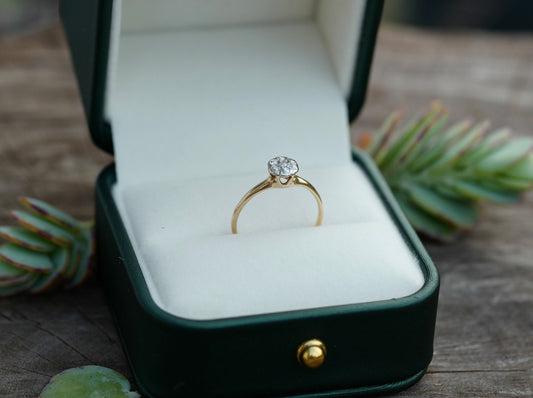 14K Swiss and Old European Cut Diamond Cluster Ring