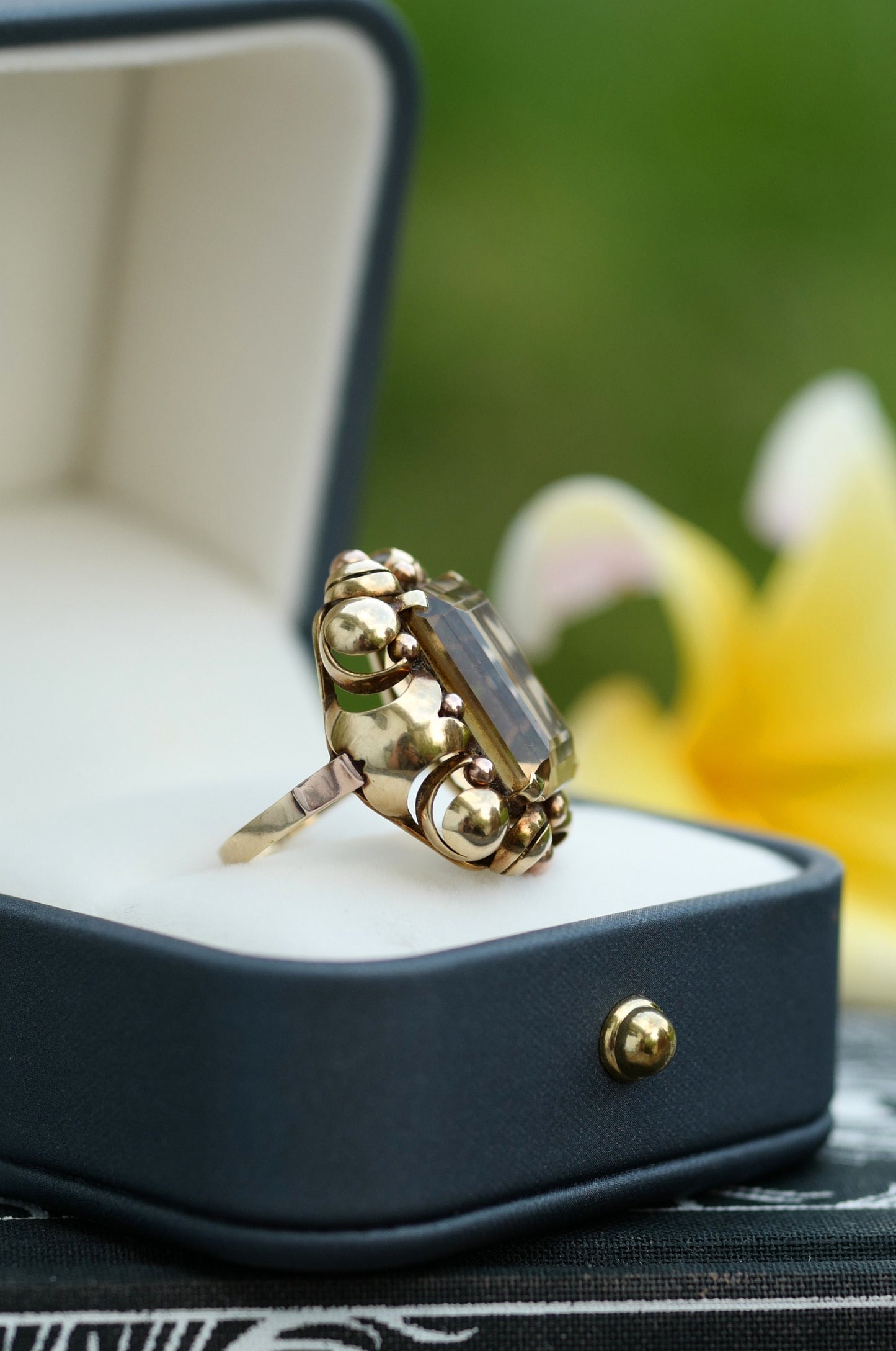 Victorian 14k Citrine Statement Ring
