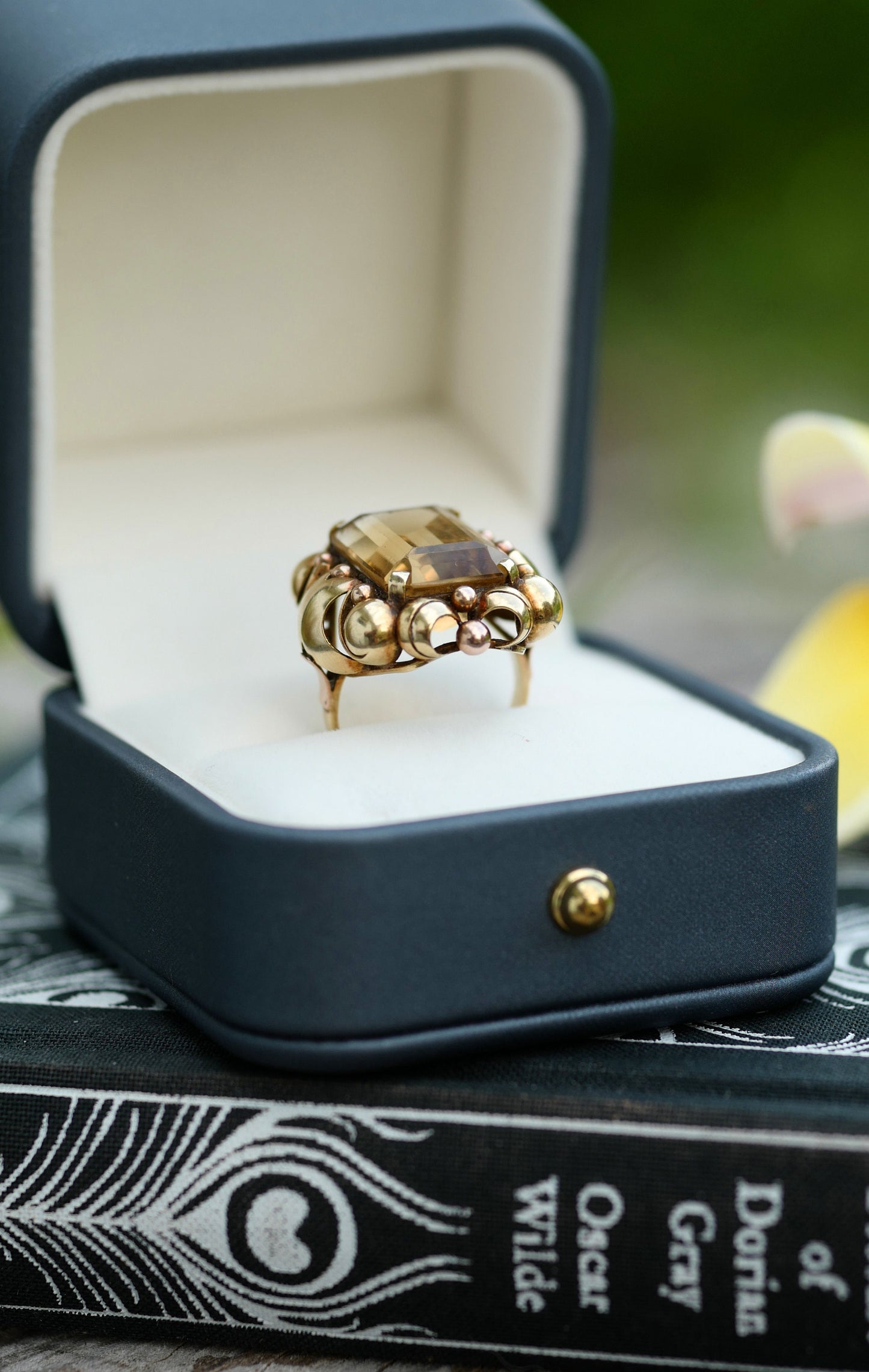 Victorian 14k Citrine Statement Ring