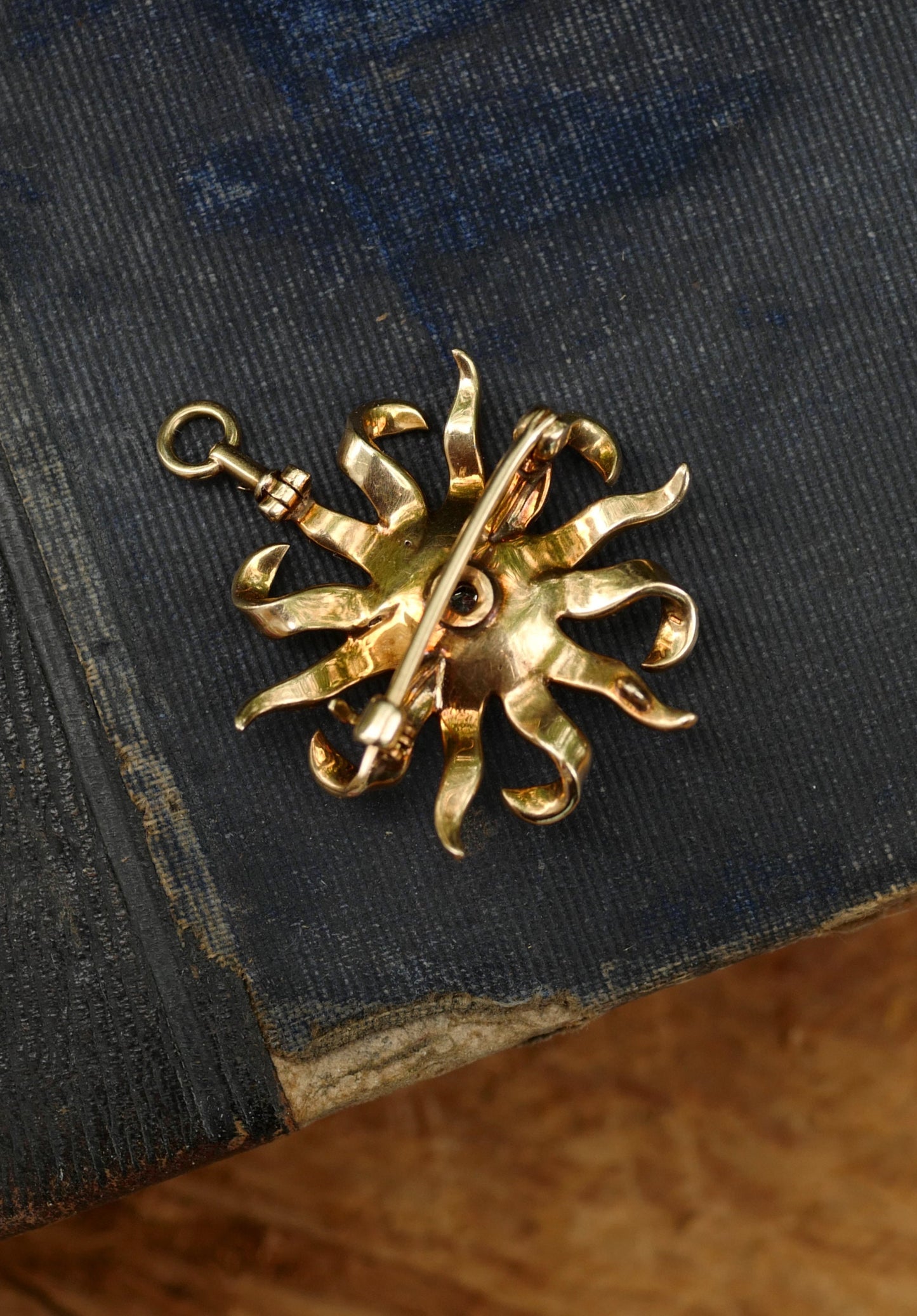 Victorian Old Mine Diamond and Pearl Pendant/Brooch - 14K Gold