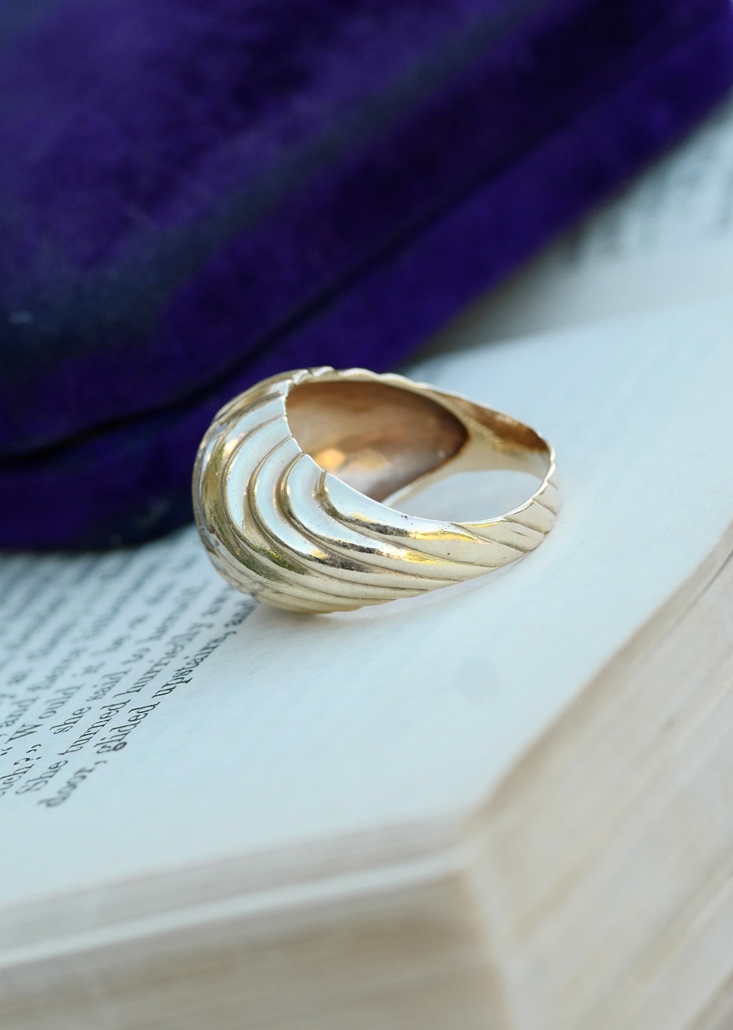 Dome Midcentury Cocktail Ring -  Diamonds and 14K Gold
