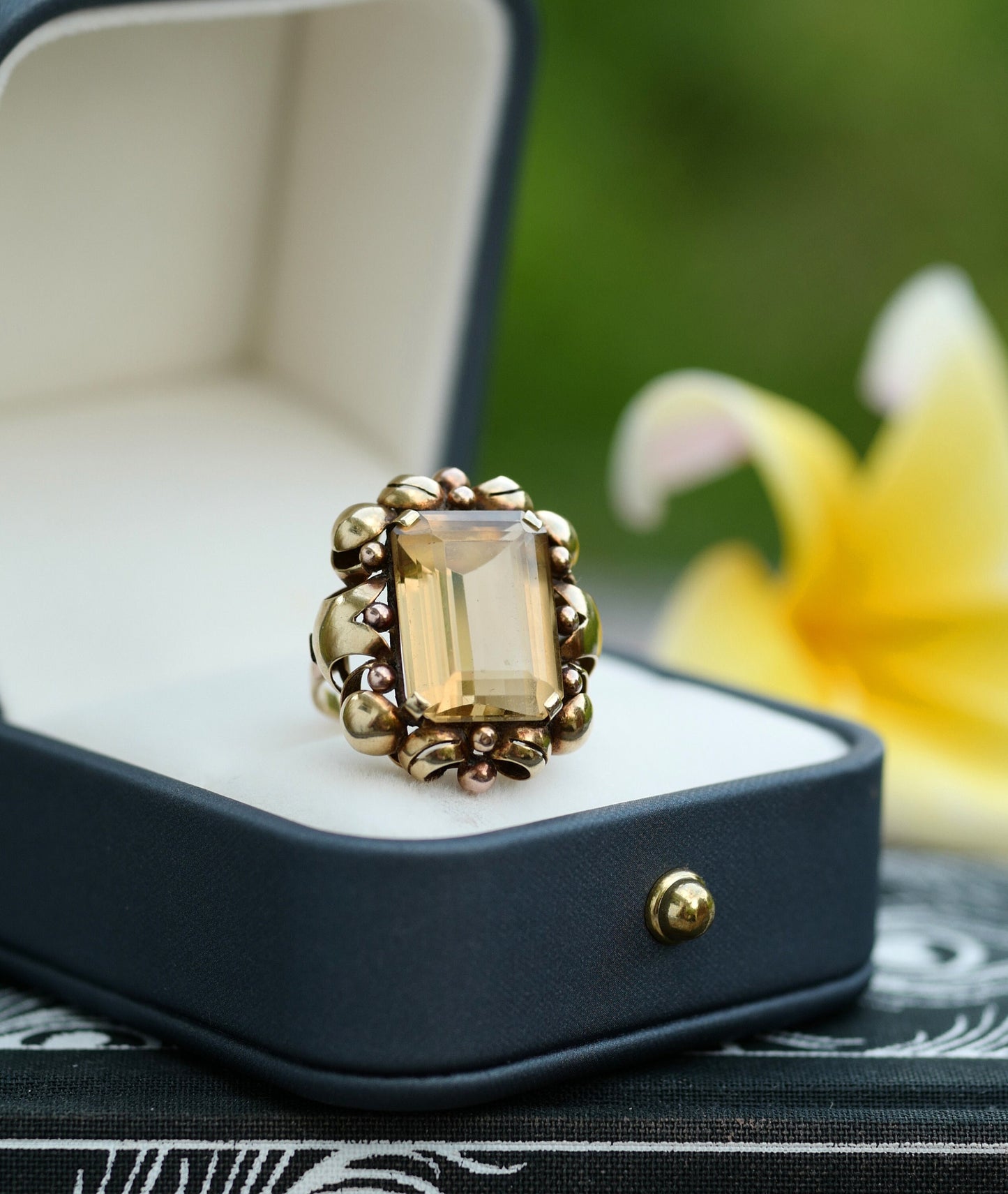 Victorian 14k Citrine Statement Ring