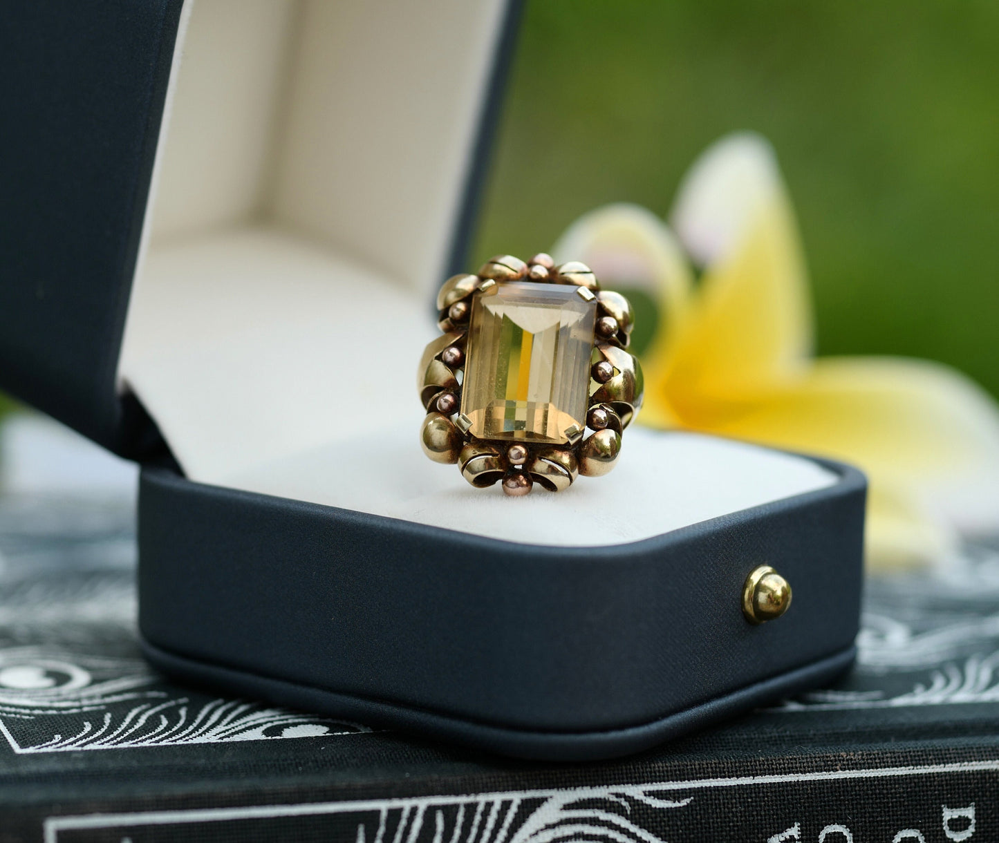 Victorian 14k Citrine Statement Ring