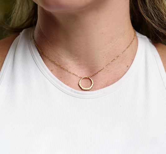 14K Delicate Chain with Vintage Diamond and Spinel Ring/Charm